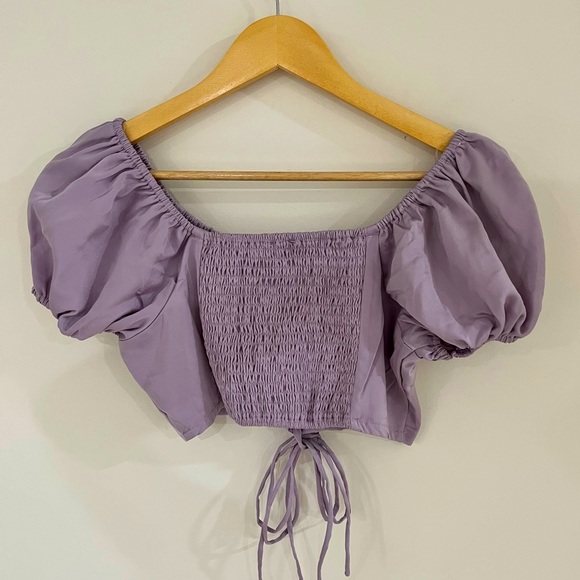 Lavender Fashion Nova Kylie Crop Top - Size S - Picture 2 of 2